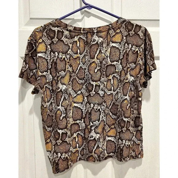 Nation LTD Snake Print Yellow Orange Black T-Shirt Size‎ Medium Recycled Cotton - Picture 7 of 10